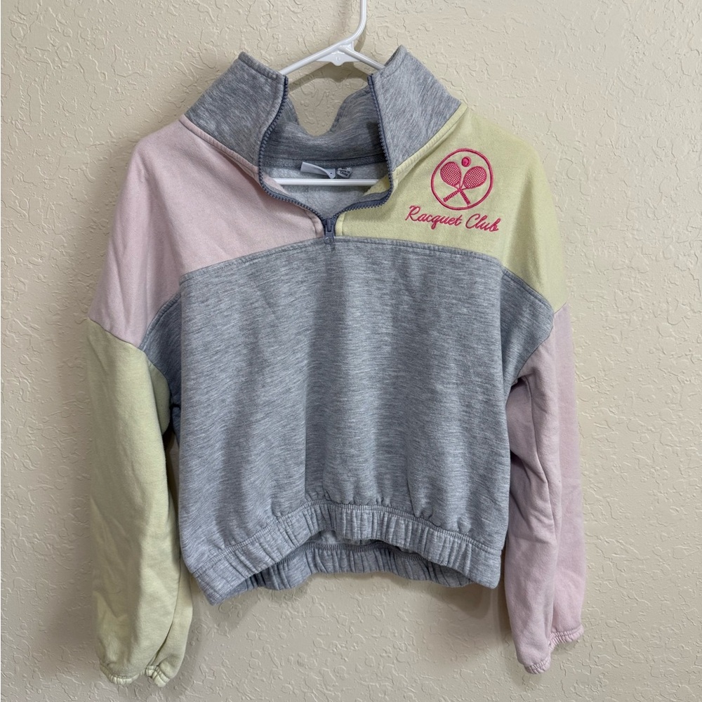 Colorblock Women's Sweater - Gray, Pink, Yellow
